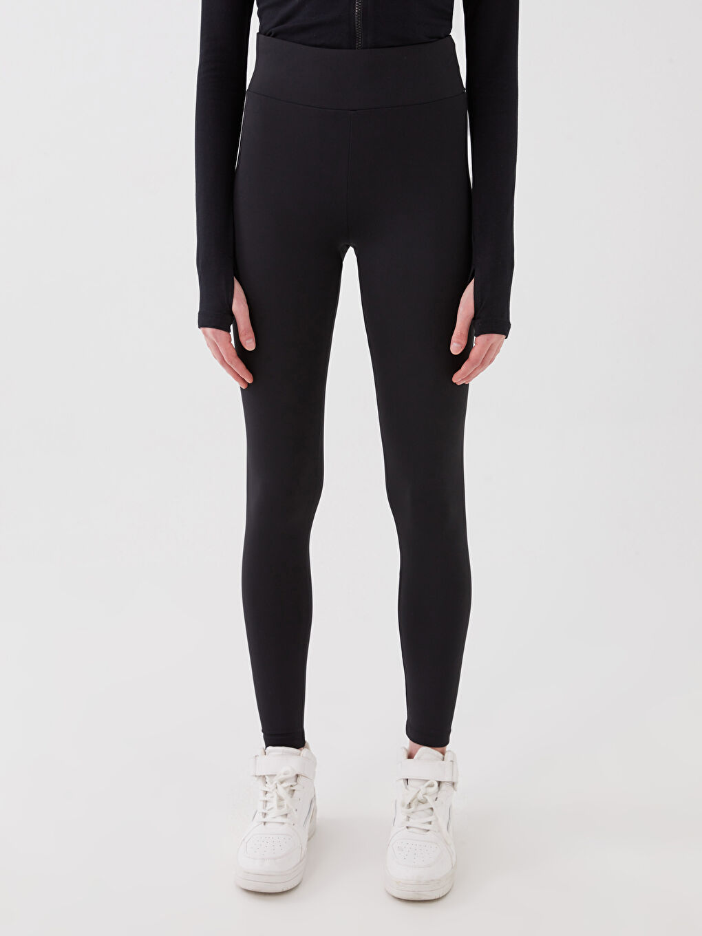Women's Elasticated Waist Plain Leggings -S3CY69Z8-CVL