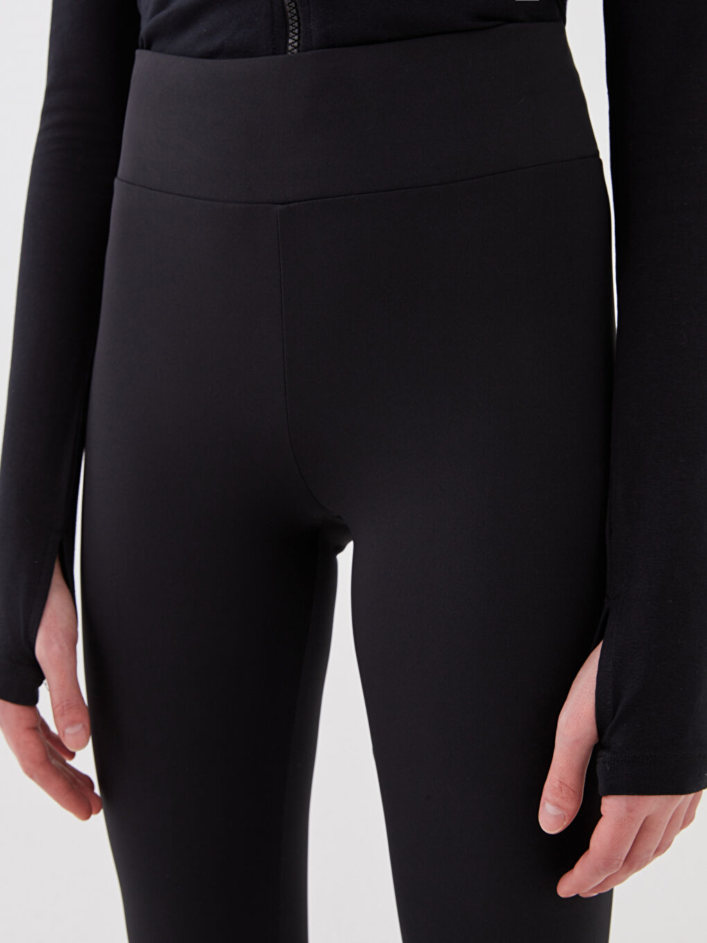 Women's Elasticated Waist Plain Leggings -S3CY69Z8-CVL