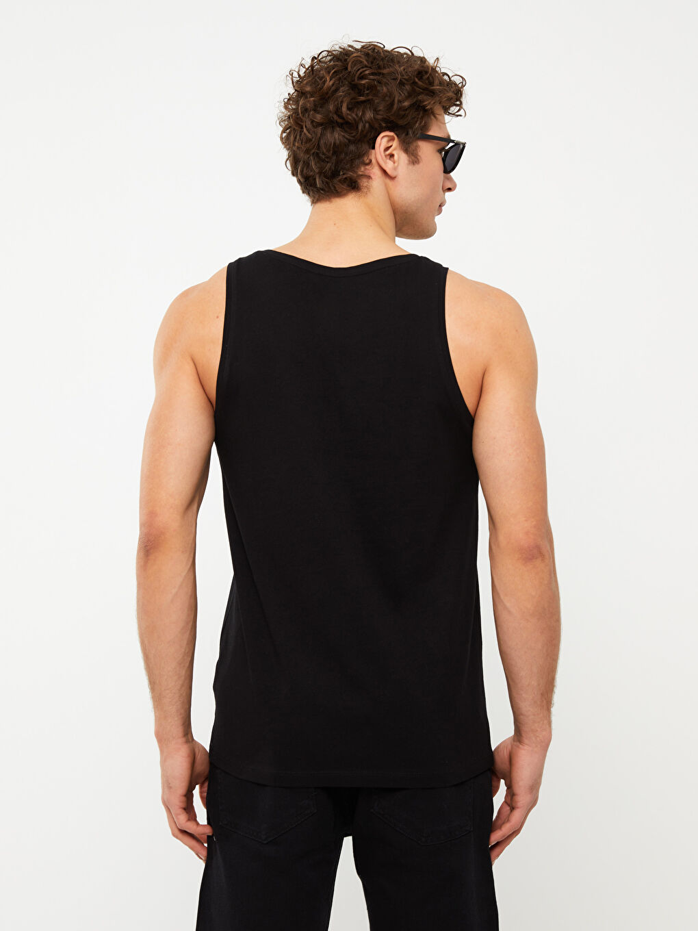 Crew Neck Printed Jersey Men's Sleeveless T-Shirt-4