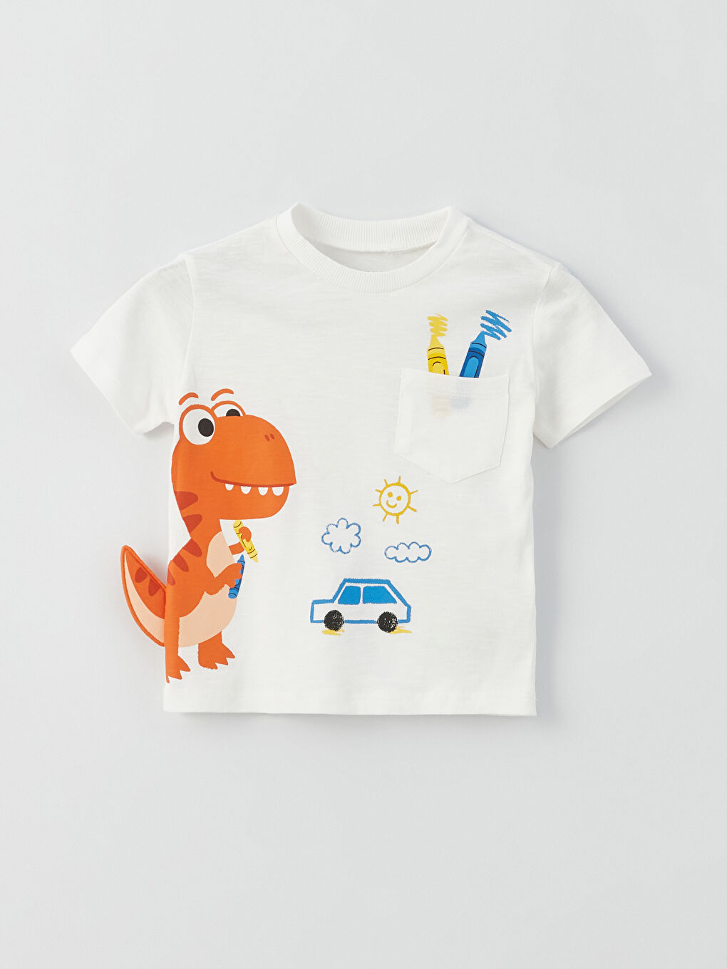 LCW baby T-Shirt und Shorts für Baby Jungen mit Rundhalsausschnitt, Bedruckt, 2er-Pack Set -S3CY75Z1-R9J