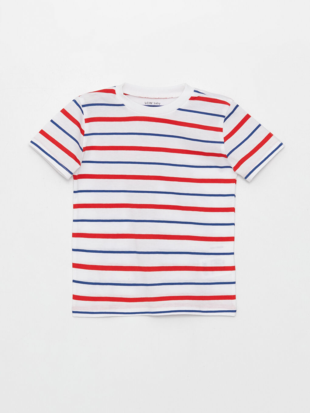 жолақты дөңгелек жағалы ұл бала футболкасы мен салопет 2 данадан тұратын жинақ-4