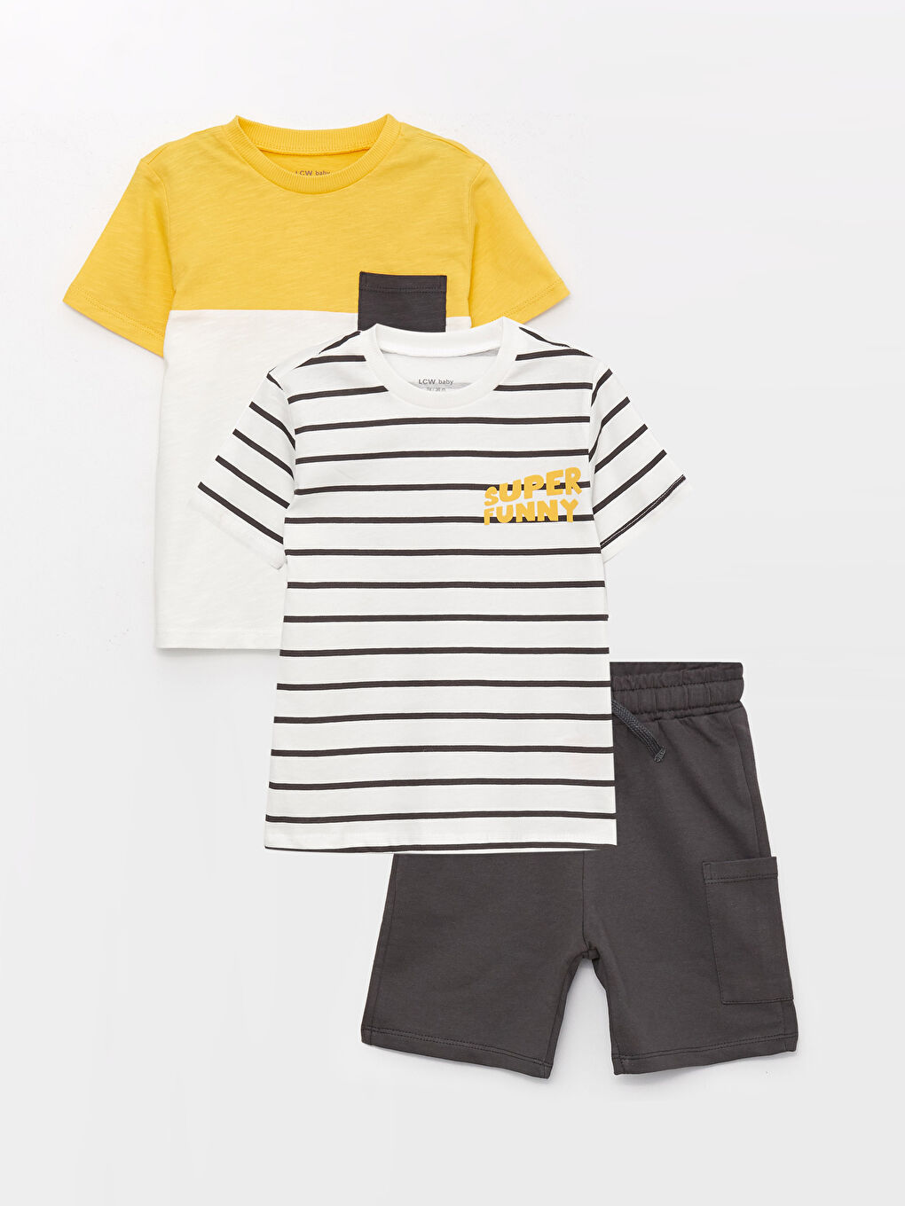 Printed Short Sleeve Baby Boys' 3-Piece Set