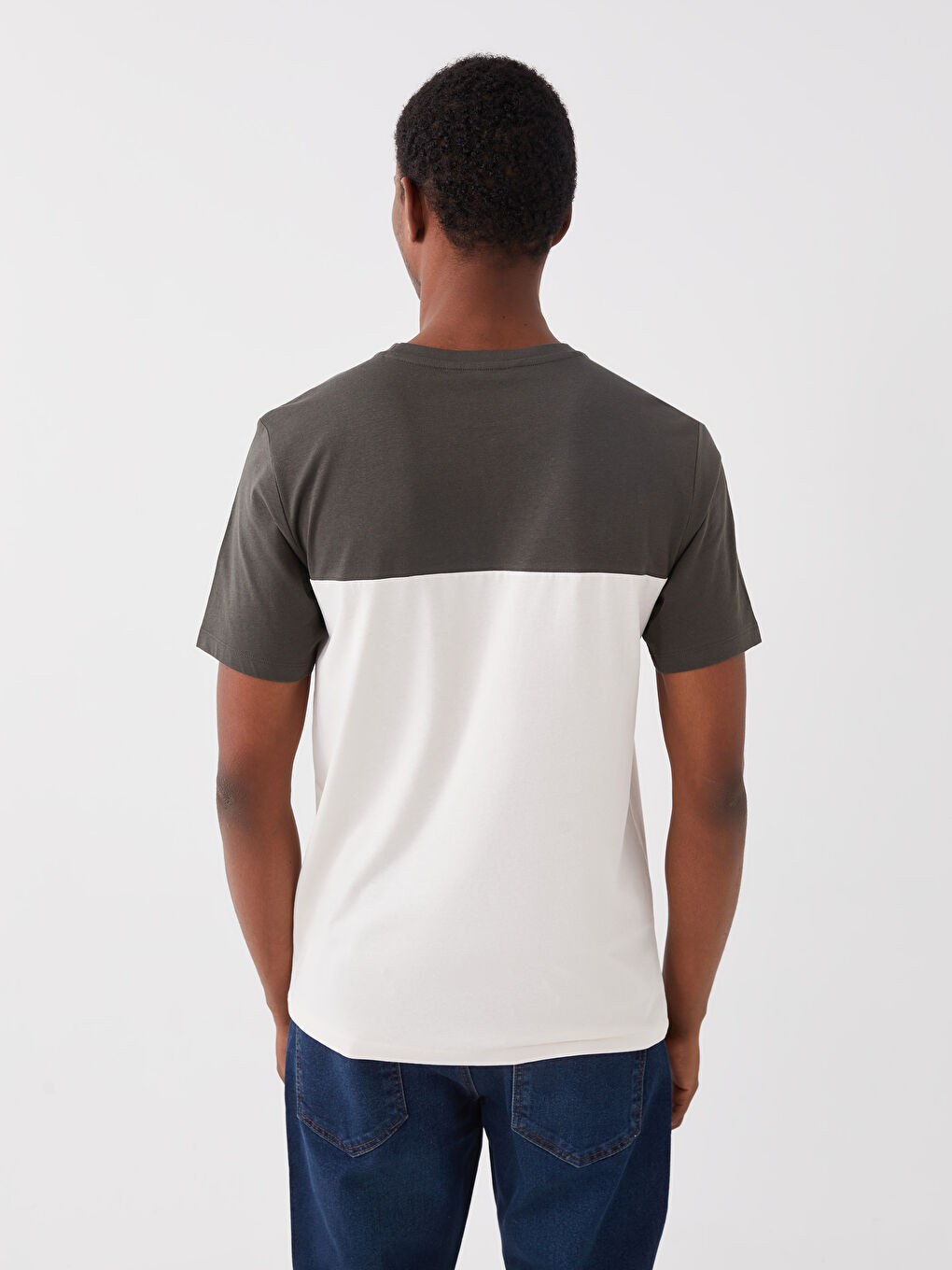 XSIDE Crew Neck Short Sleeve Color Block Jersey Men's T-Shirt -S3CY91Z8-LW2