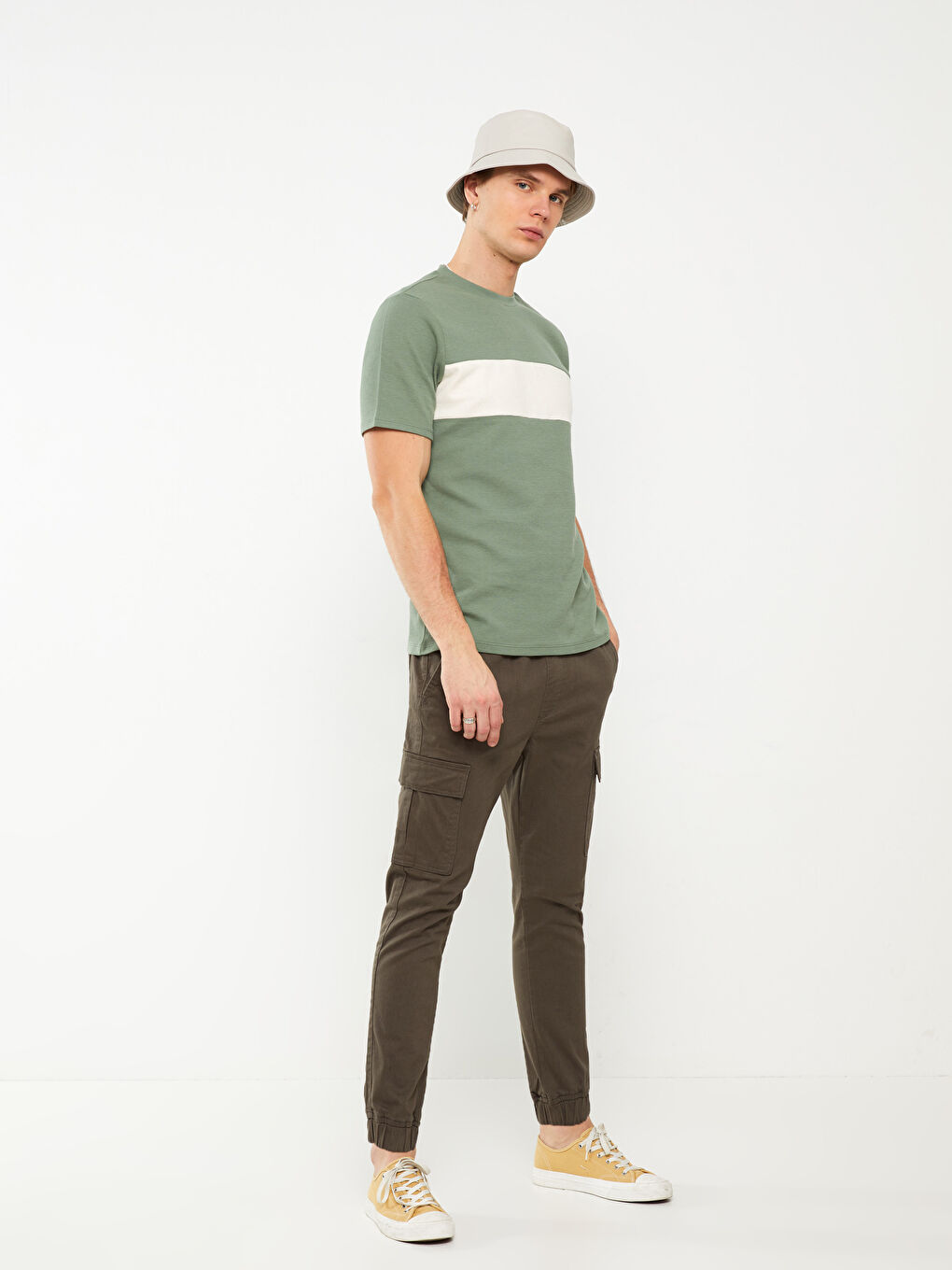 Haki Slim Fit Erkek Kargo Pantolon