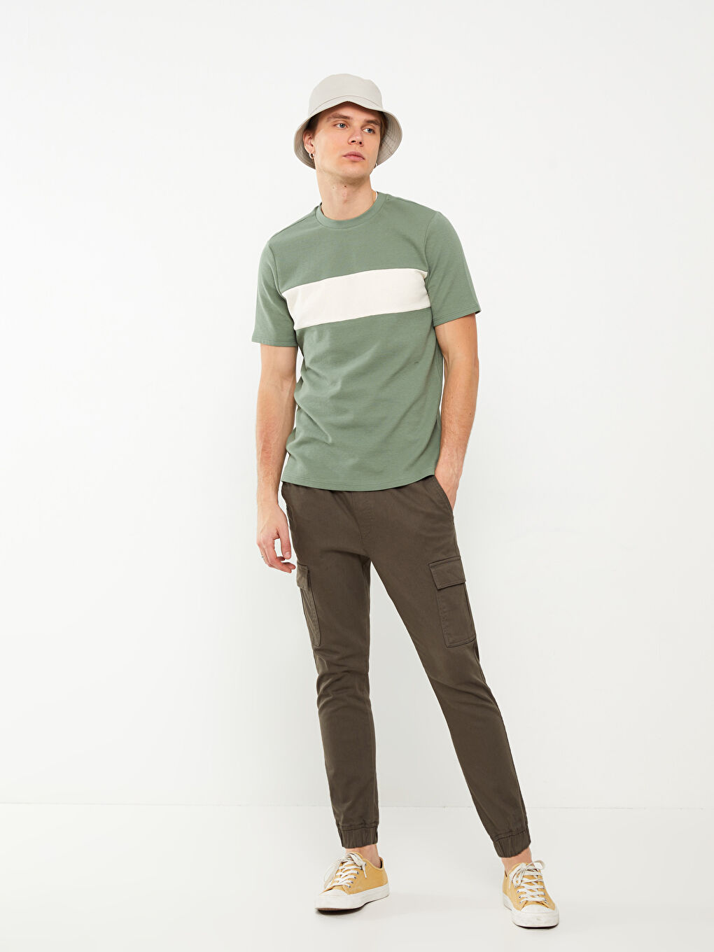 Haki Slim Fit Erkek Kargo Pantolon-1