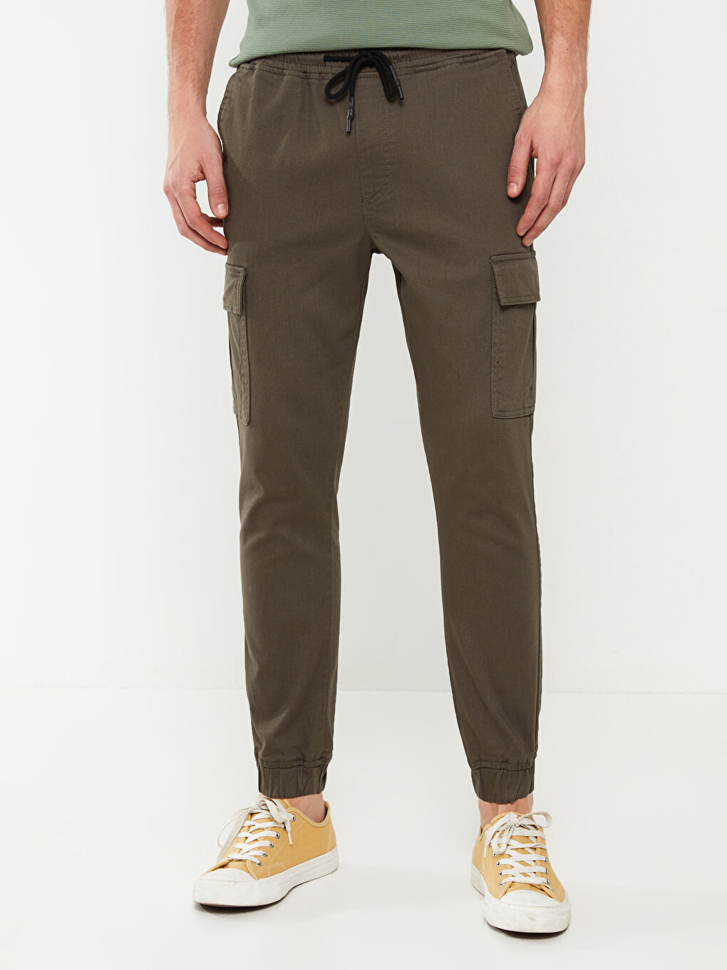 Haki Slim Fit Erkek Kargo Pantolon-2