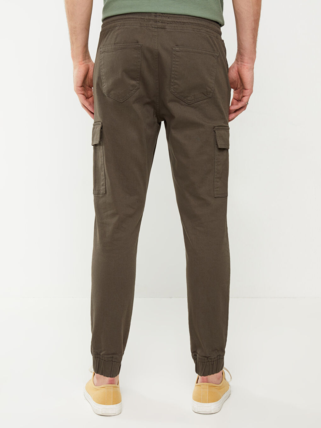 Haki Slim Fit Erkek Kargo Pantolon-4