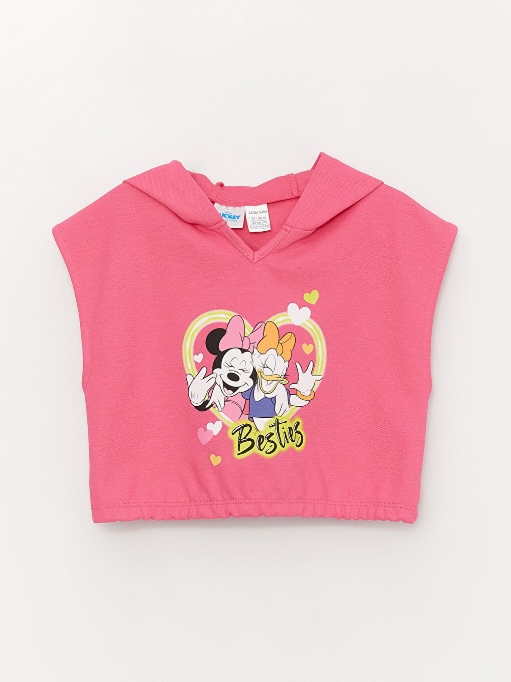 طقم بناتي ٣ قطع بطبعة ديزي داك وميني ماوس بياقة دائرية وكم طويل-1