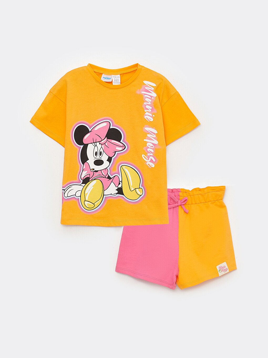 LCW baby Crew Neck Short Sleeve Minnie Mouse Printed Baby Girl T