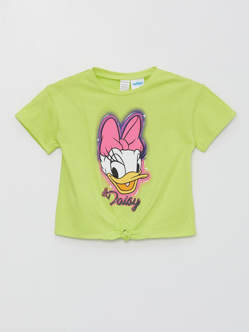 Crew Neck Short Sleeve Daisy Duck Printed Baby Girls' T-Shirt