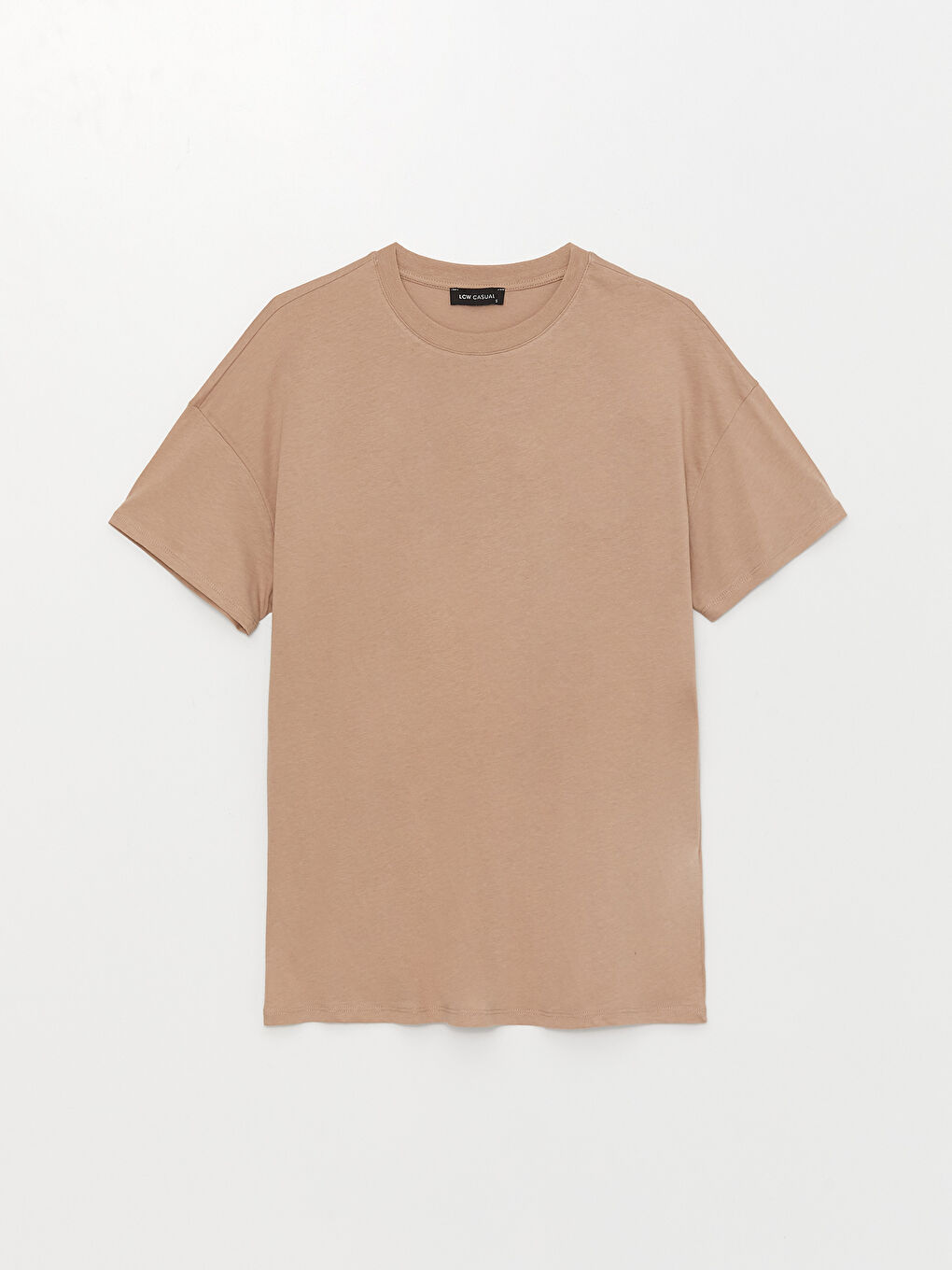 Crew Neck Plain Short Sleeve Oversize Women's T-Shirt-5