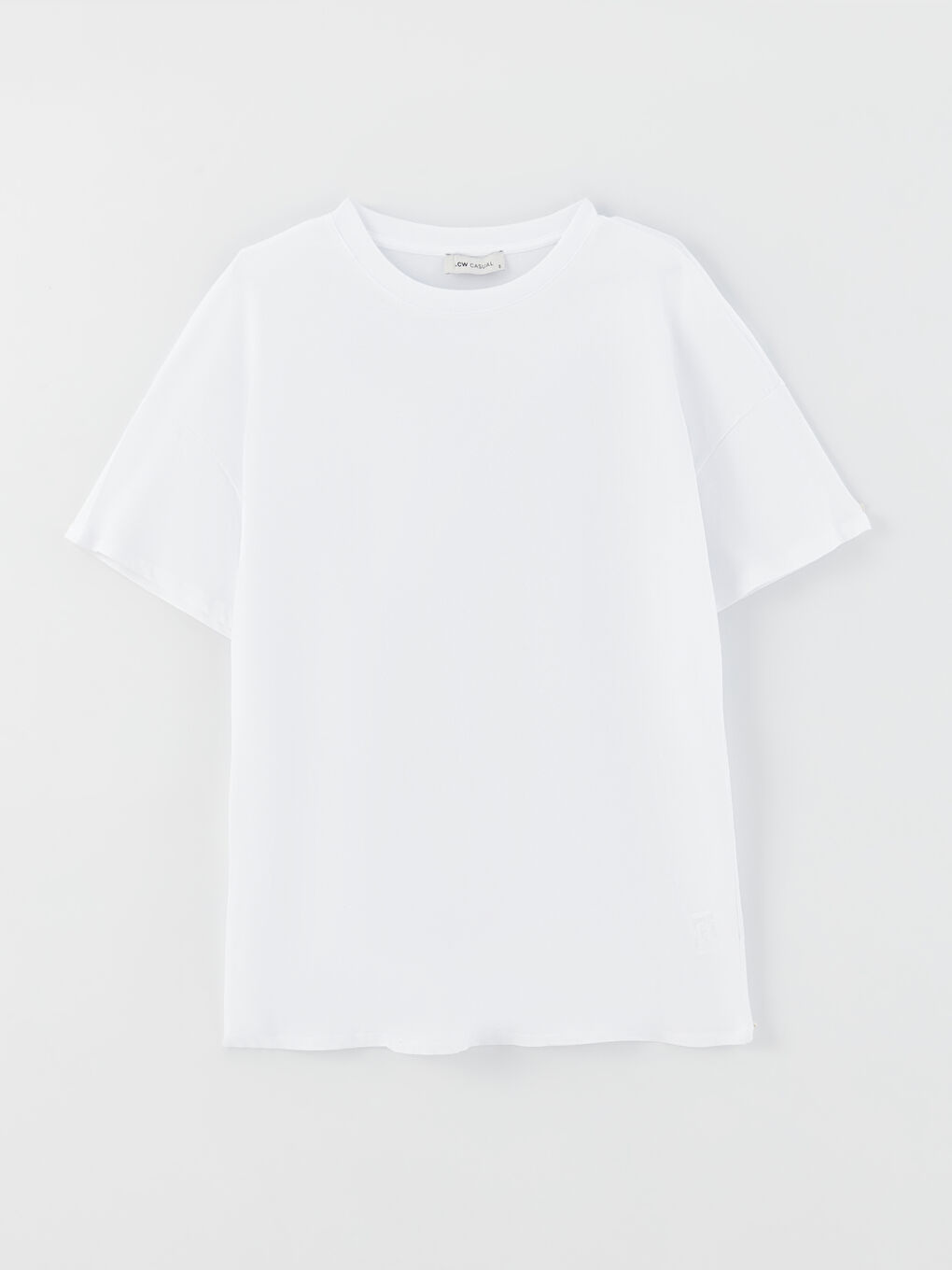 Crew Neck Plain Short Sleeve Oversize Women's T-Shirt-5