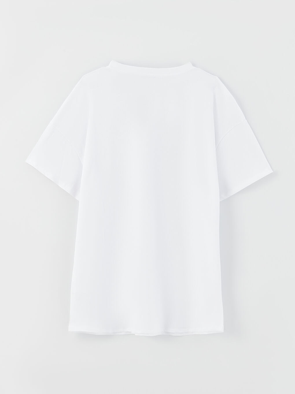 Crew Neck Plain Short Sleeve Oversize Women's T-Shirt-6