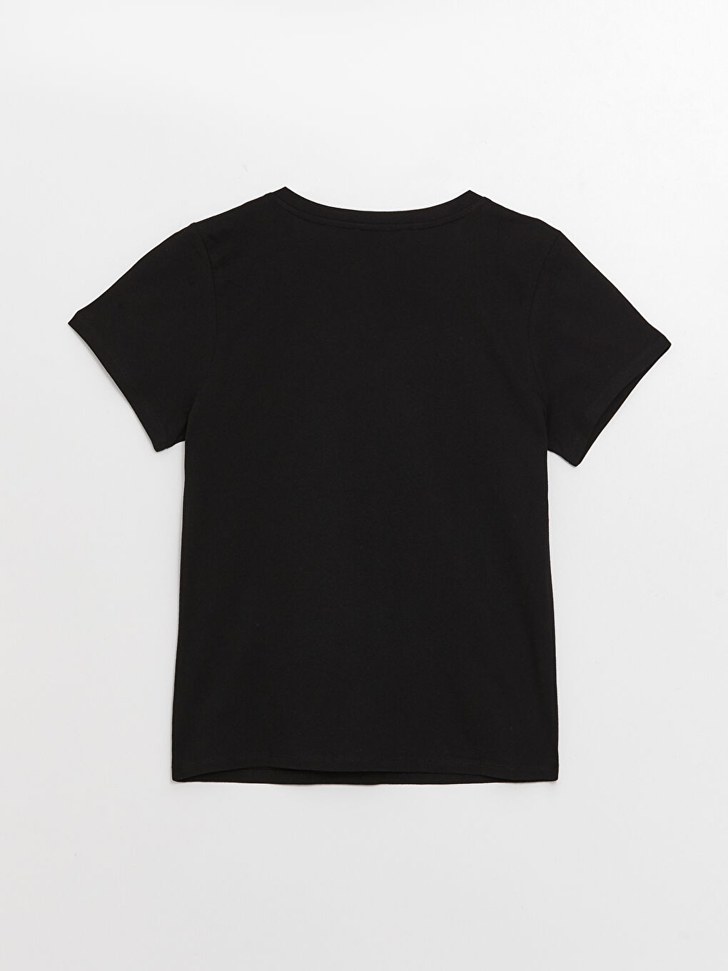 تيشيرت نسائي بياقة على شكل حرف V سادة بأكمام قصيرة-6