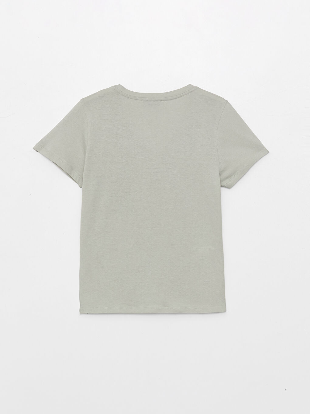 әйелдерге арналған v жағалы өрнексіз қысқа жең футболка-6