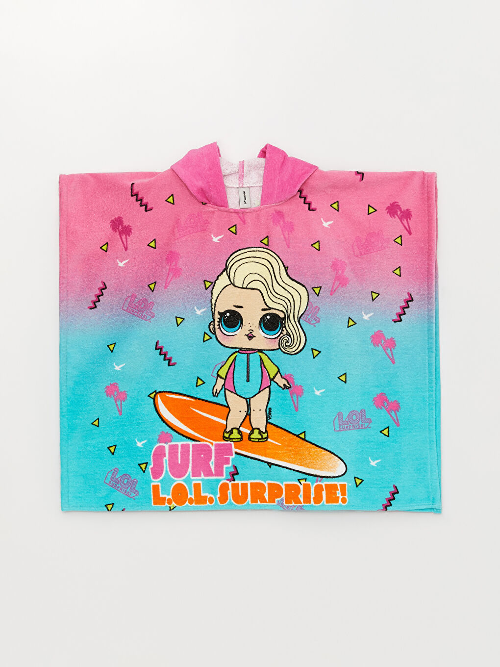Lol Printed Hooded Girls Velvet Beach Towel -S3DA49Z4-GSY