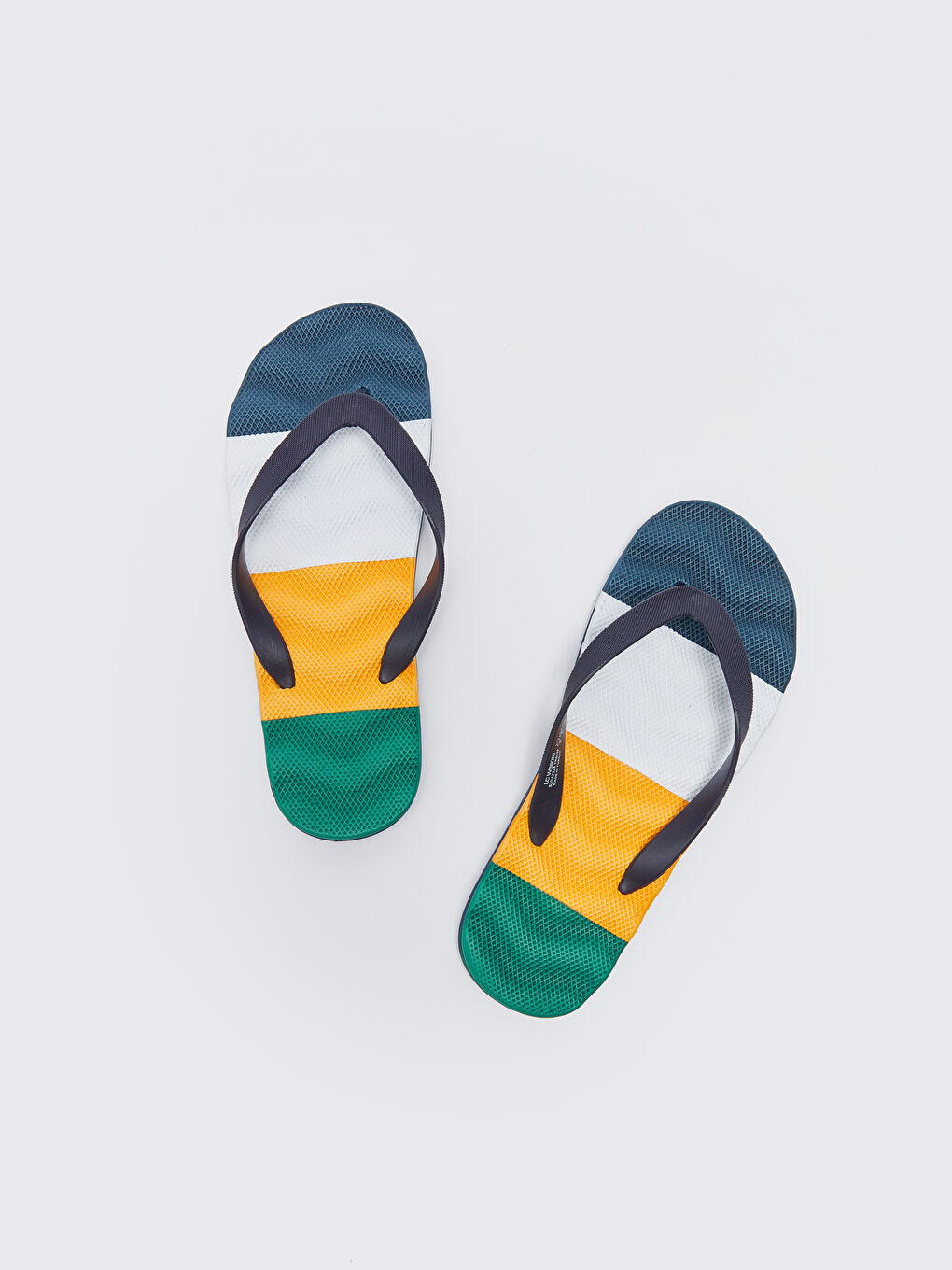 Turuncu Renk Bloklu Erkek Parmak Arası Terlik-2