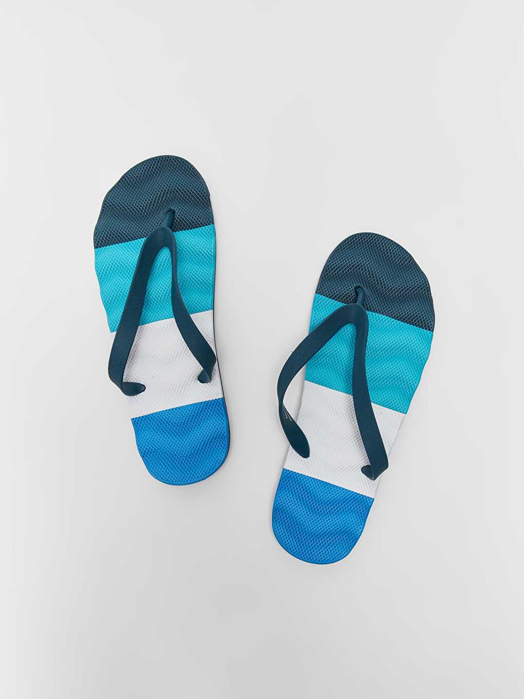 Mavi Renk Bloklu Erkek Parmak Arası Terlik-2