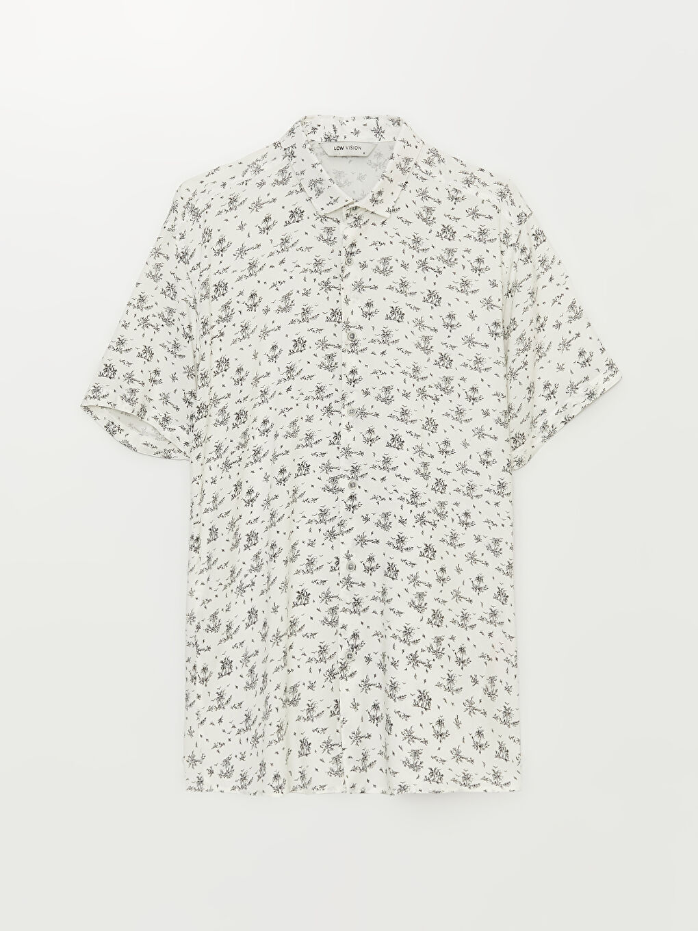 Cămașă Slim Fit Pentru Bărbați cu Mânecă Scurtă, cu Model, din Vâscoză-5