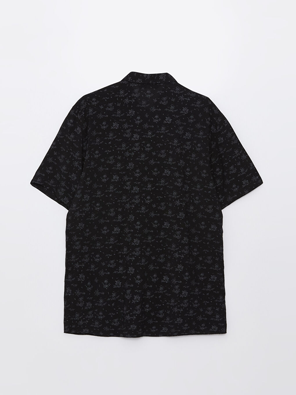 Slim Fit Short Sleeve Patterned Viscose Men's Shirt-6