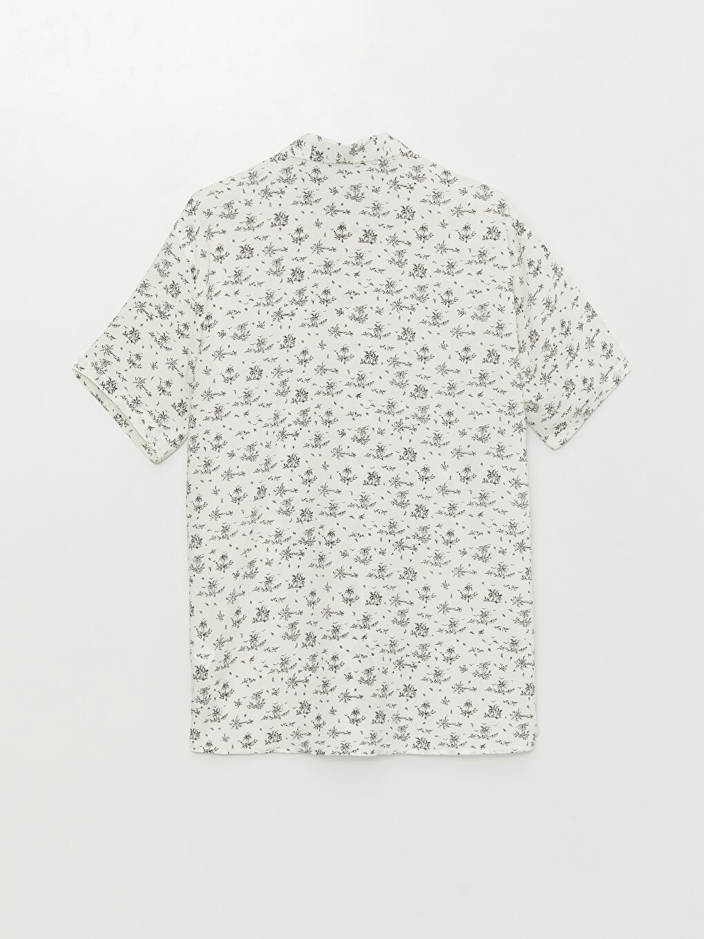 Cămașă Slim Fit Pentru Bărbați cu Mânecă Scurtă, cu Model, din Vâscoză-6