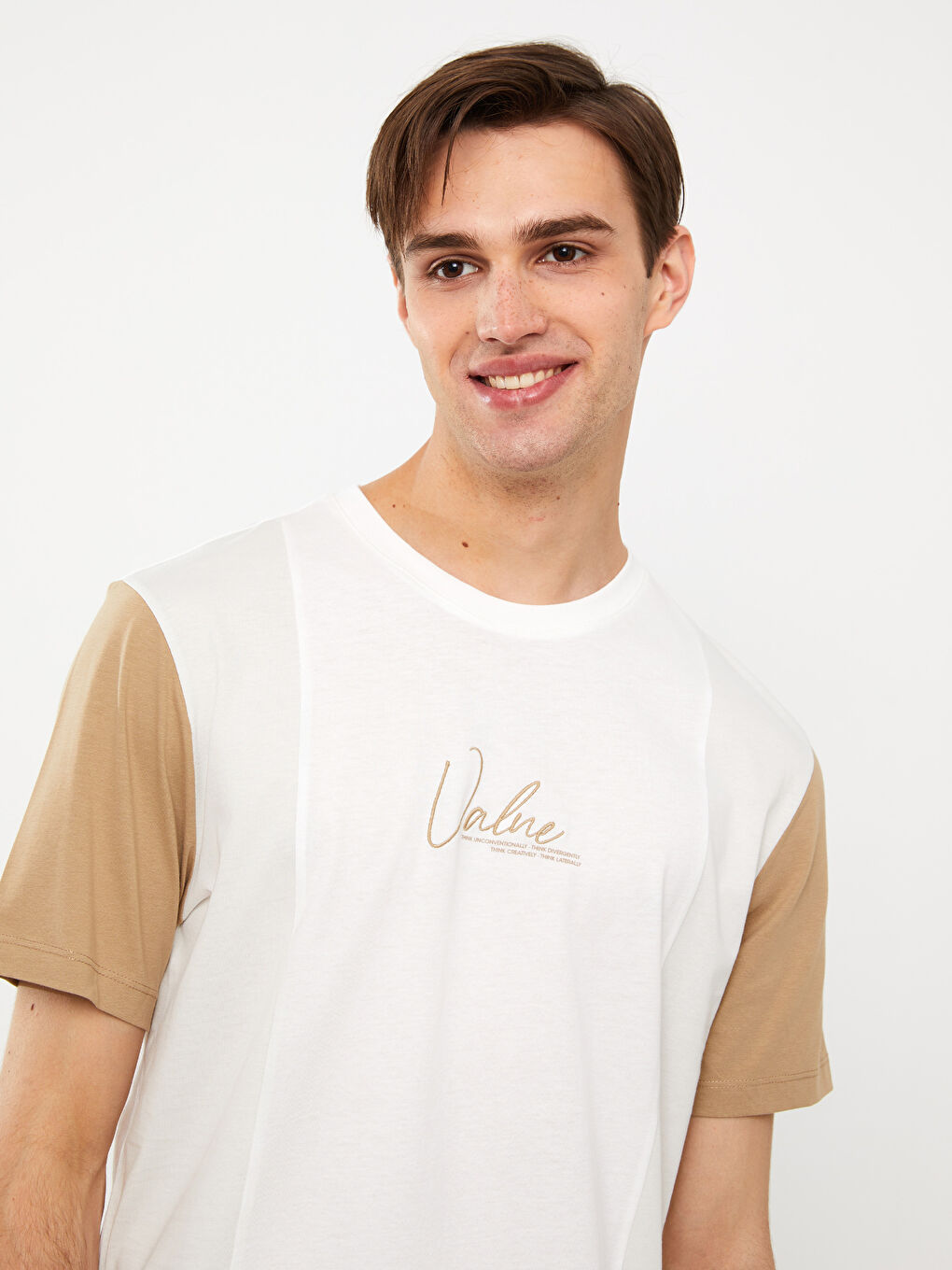 Crew Neck Short Sleeve Color Block Jersey Men's T-Shirt-1