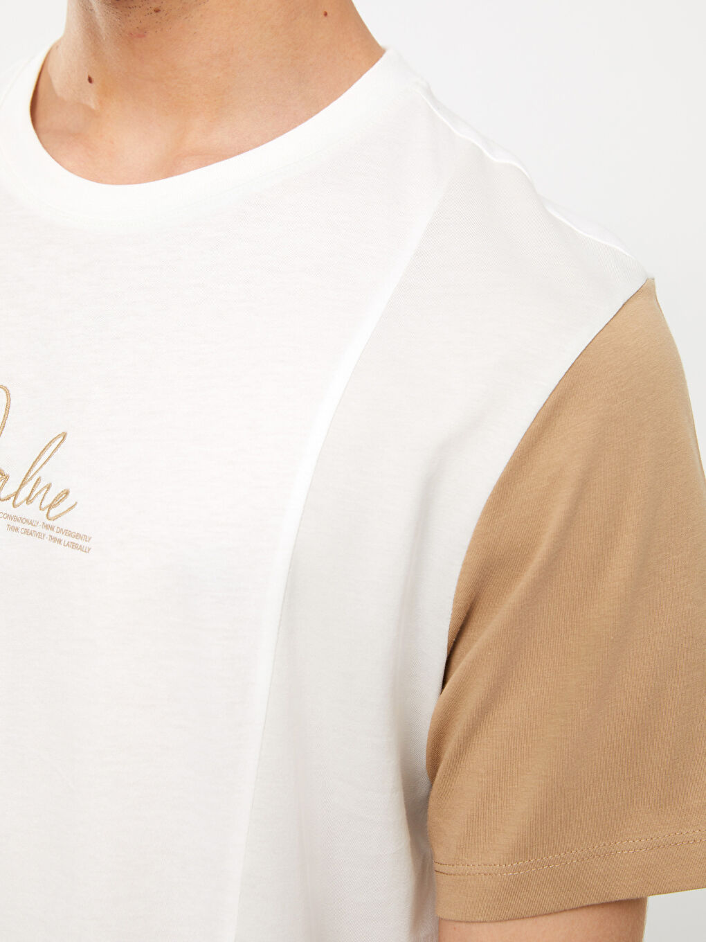 Crew Neck Short Sleeve Color Block Jersey Men's T-Shirt-3