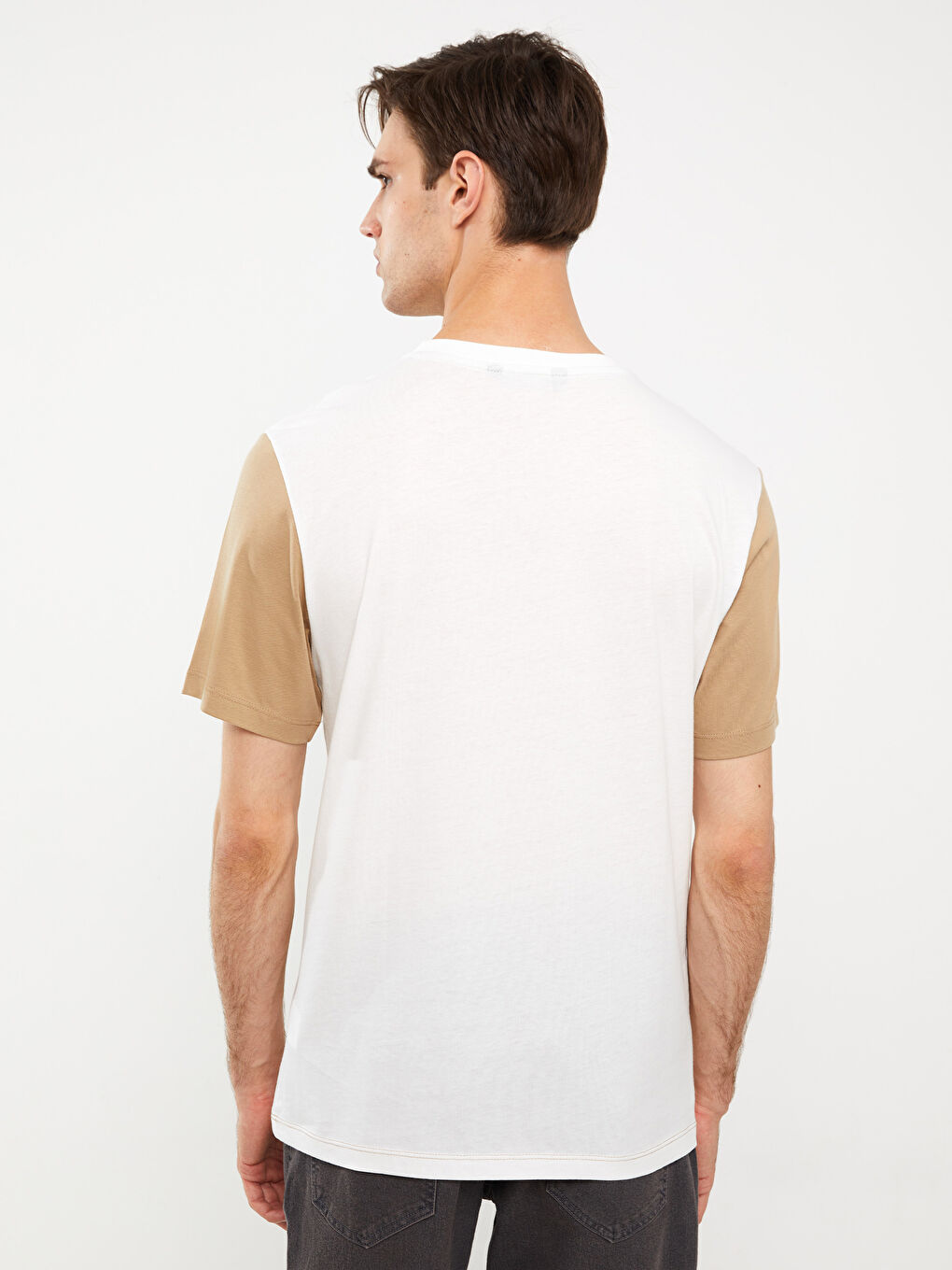 Crew Neck Short Sleeve Color Block Jersey Men's T-Shirt-4