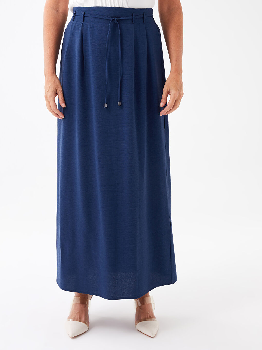 Jupe Droite à Taille Élastique pour Femmes-3