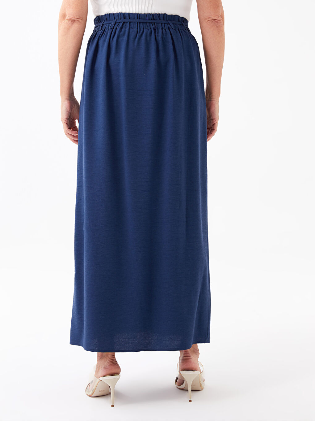 Jupe Droite à Taille Élastique pour Femmes-4