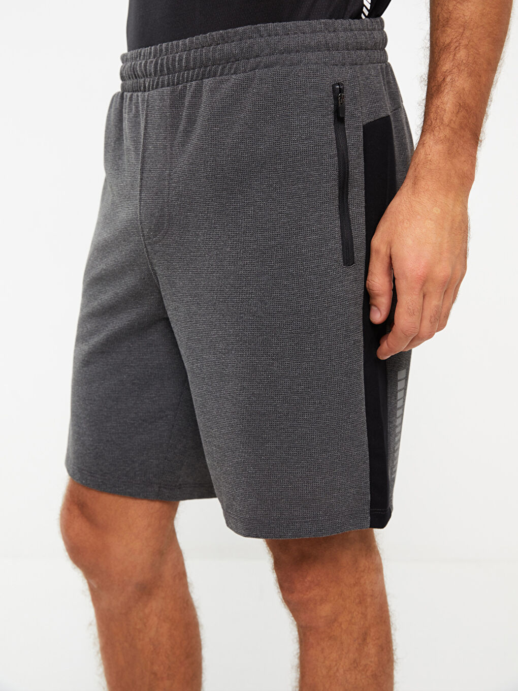 Gri Slim Fit Erkek Spor Şort-2