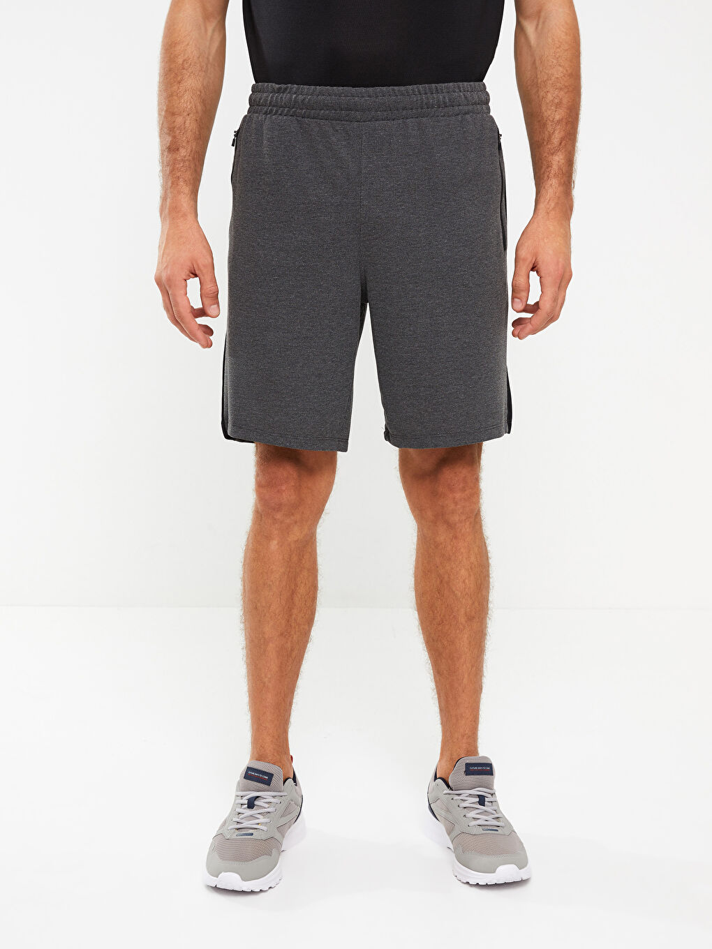 Gri Slim Fit Erkek Spor Şort-3