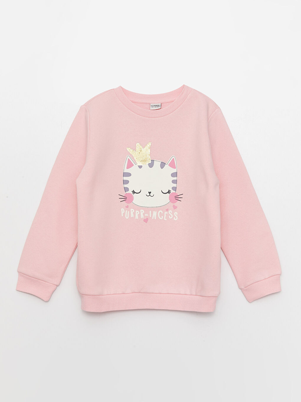 Crew Neck Printed Long Sleeve Girls' Sweatshirt-4