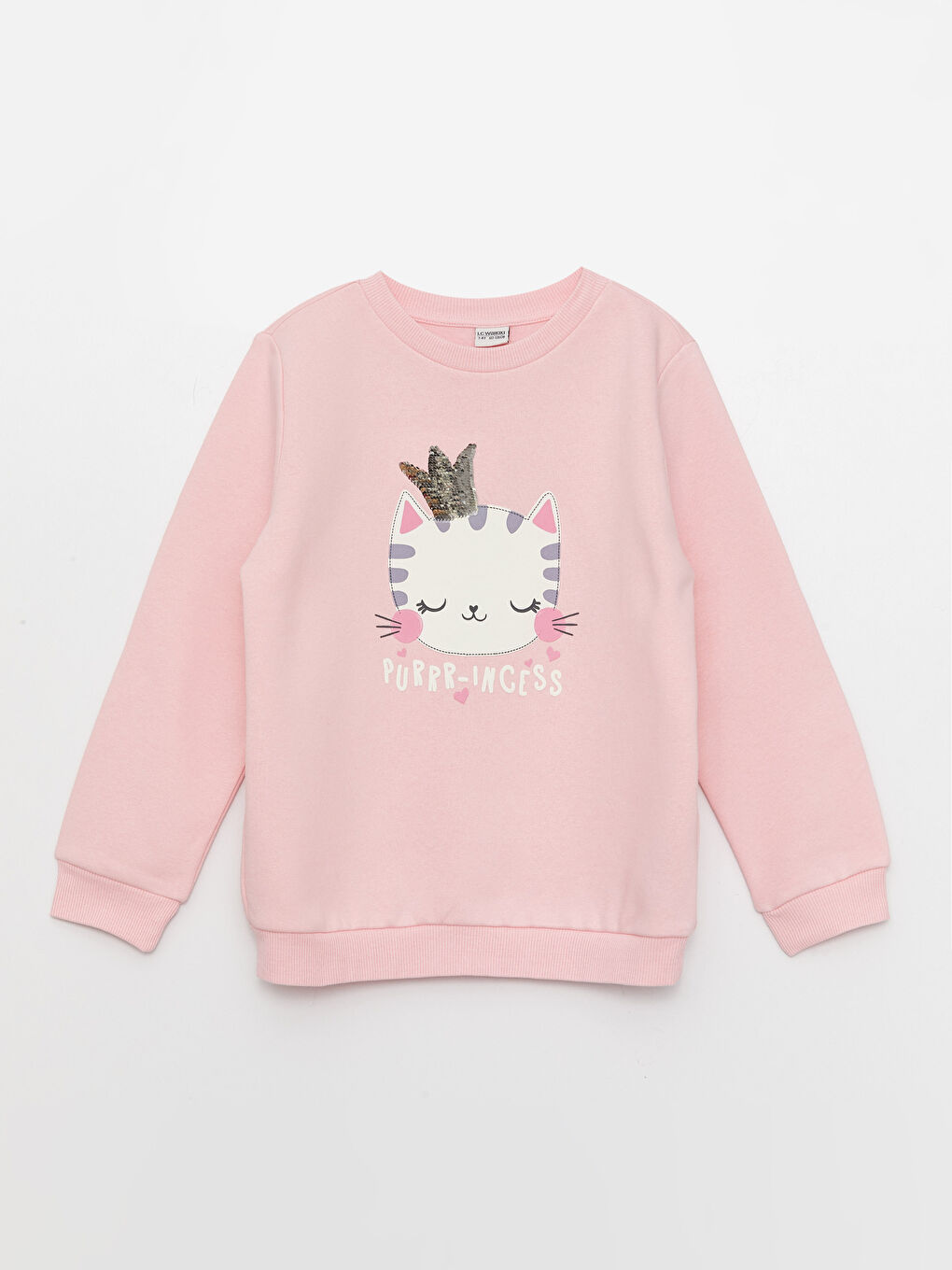 Crew Neck Printed Long Sleeve Girls' Sweatshirt-5