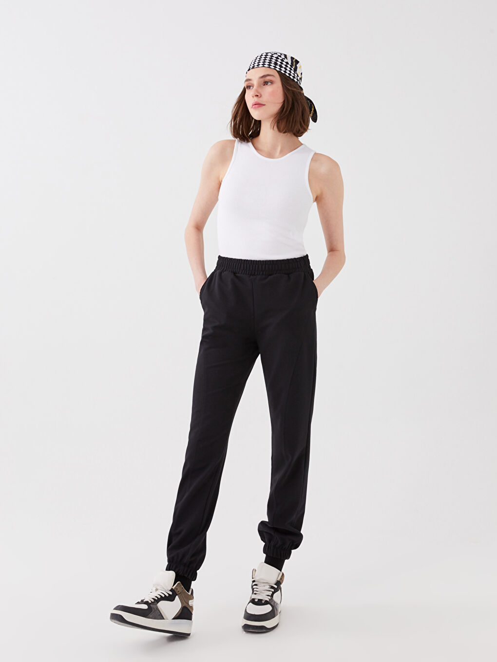XSIDE Women's Elasticated Waist Plain Jogger Sweatpants -S3DB07Z8-CVL