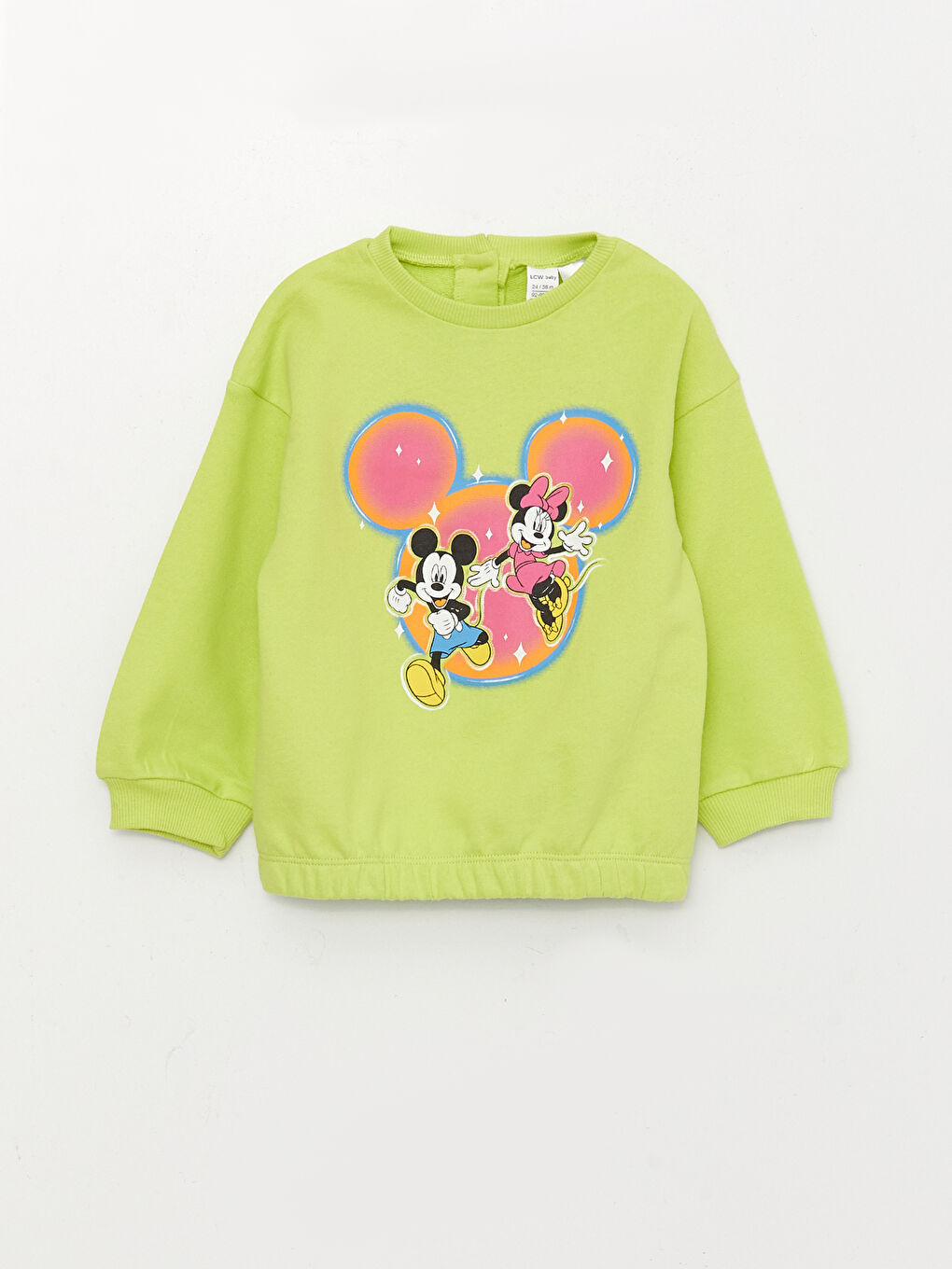 Ensemble Bébé Fille Sweat-Shirt Col Rond Manches Longues Imprimé Mickey Mouse et Minnie Mouse et Bas de Survêtement 2 Pièces-1