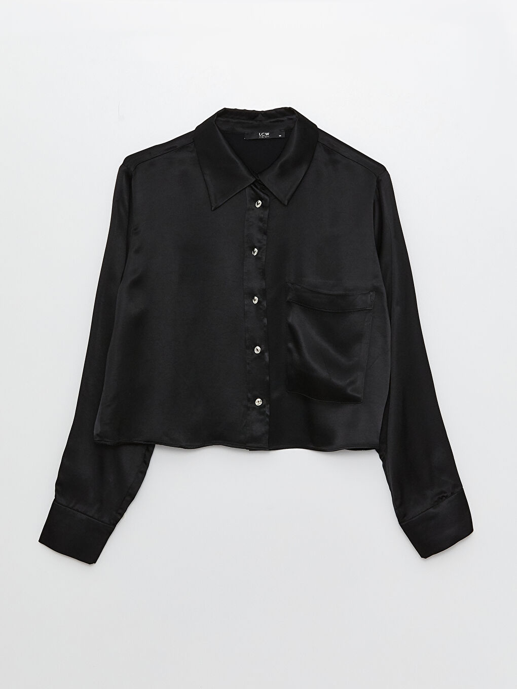 Cămașă Satinată Simplă cu Mânecă Lungă pentru Femei-5