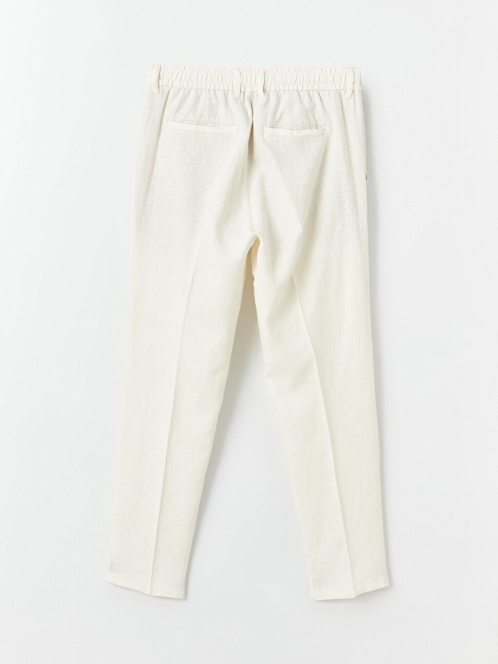 Bej Slim Fit Keten Karışımlı Erkek Pantolon-6