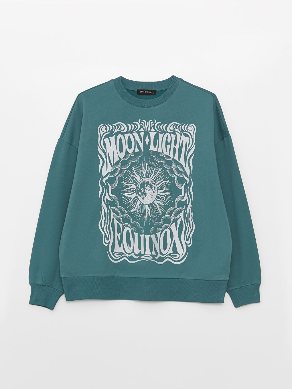 Sweat-shirt Oversize à Manches Longues Imprimé à Col Rond pour Femmes-5