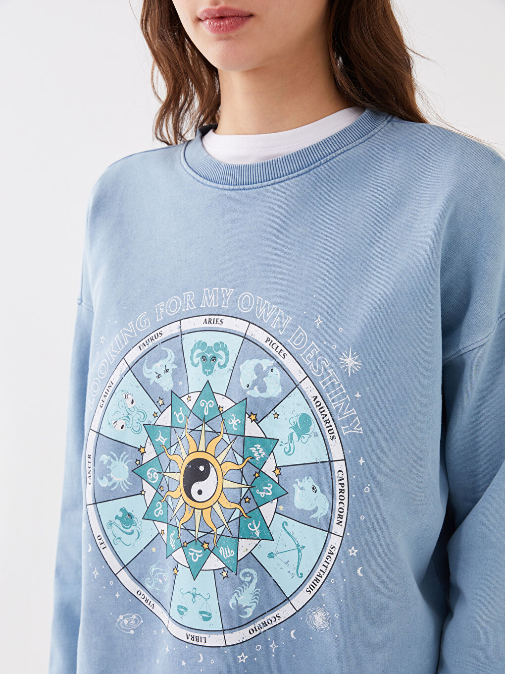 Әйелдерге арналған ұзын жеңді принтті оверсайз свитшот-3