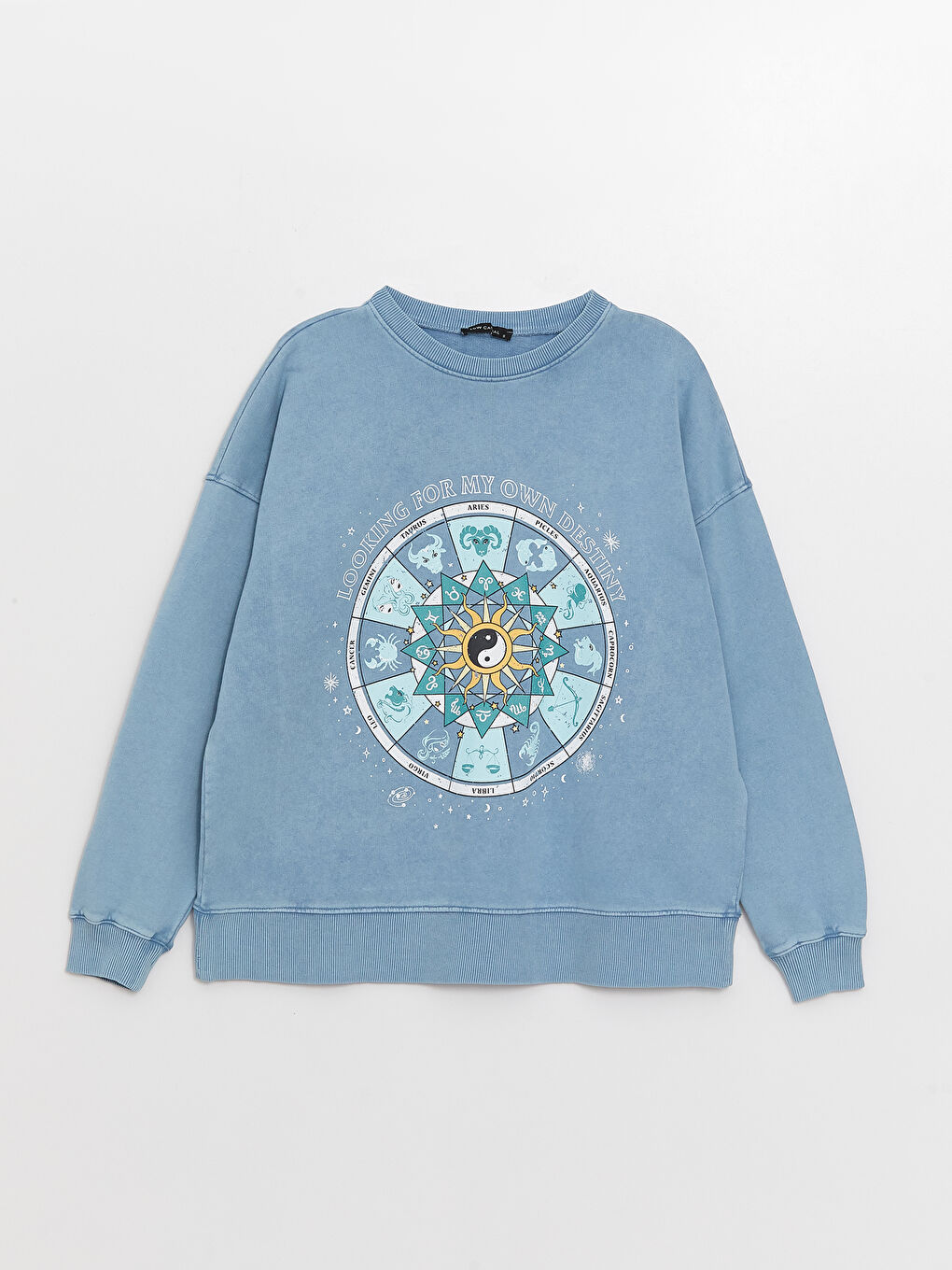 Әйелдерге арналған ұзын жеңді принтті оверсайз свитшот-5