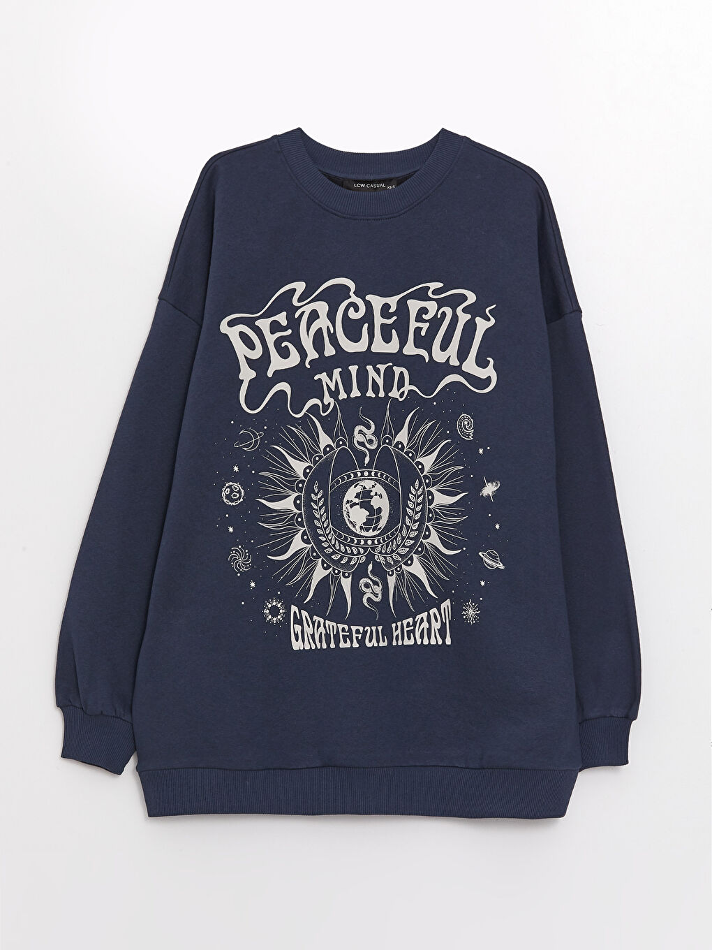 LCW Vision Crew Neck Printed Women's Thick Sweatshirt -S3DB33Z8-HG0