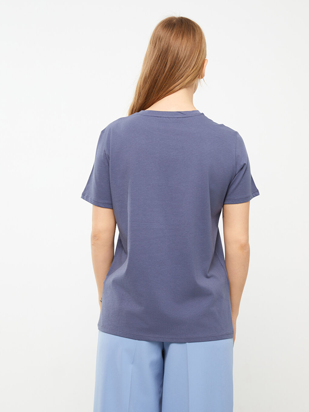 Crew Neck Printed Short Sleeve Women's T-Shirt-4