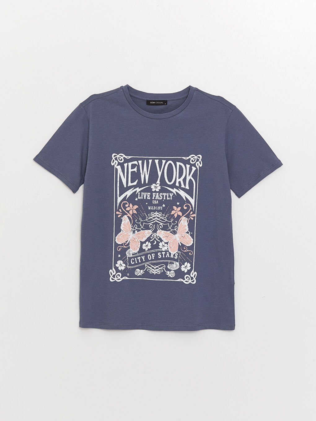 Crew Neck Printed Short Sleeve Women's T-Shirt-5