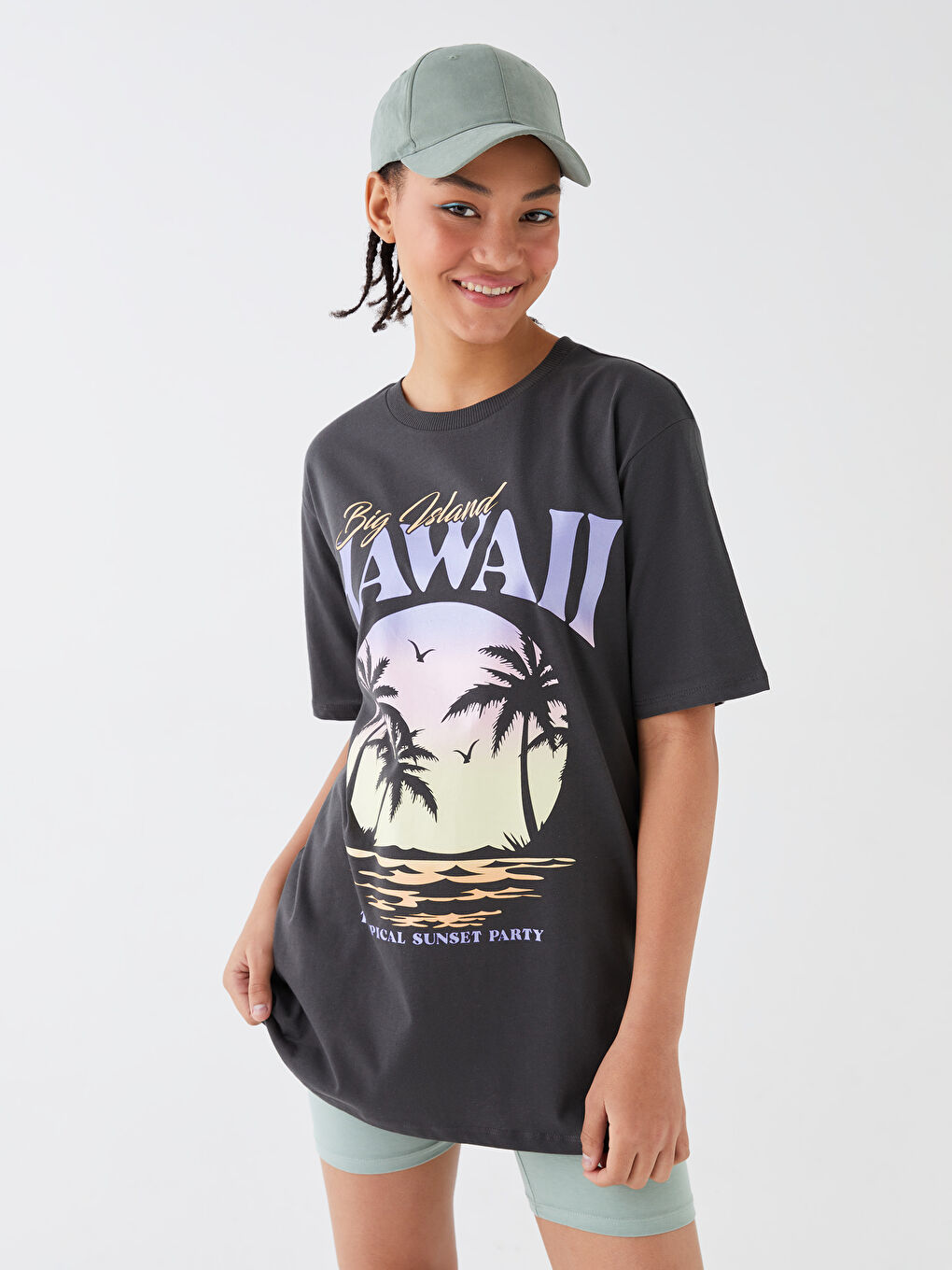 Crew Neck Printed Short Sleeve Oversized T-Shirt -S3DB48Z8-R34