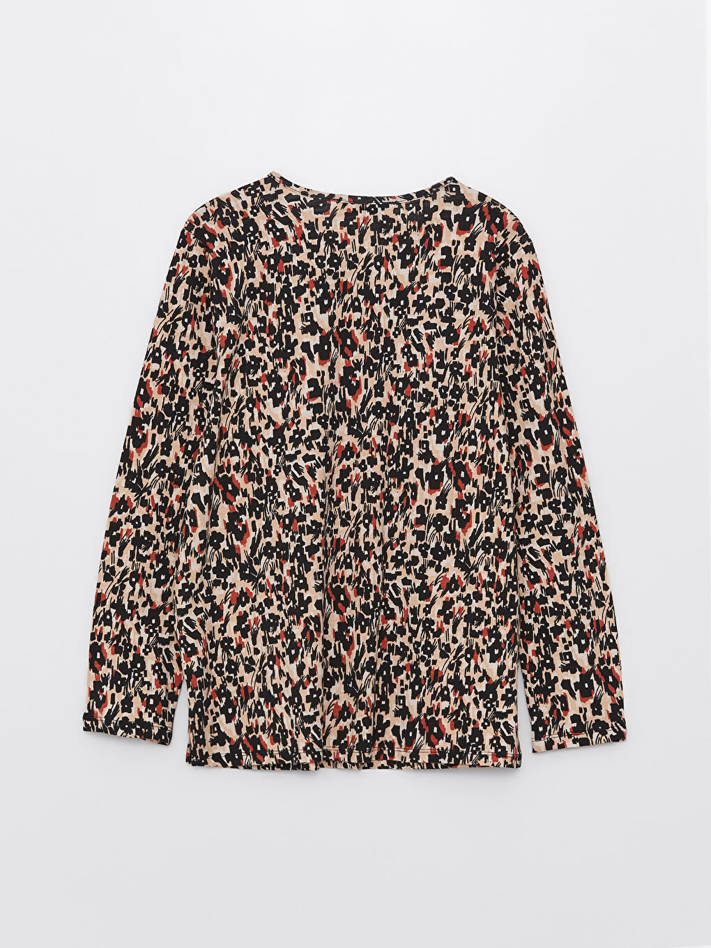 Crew Neck Patterned Long Sleeve Women's T-Shirt-6