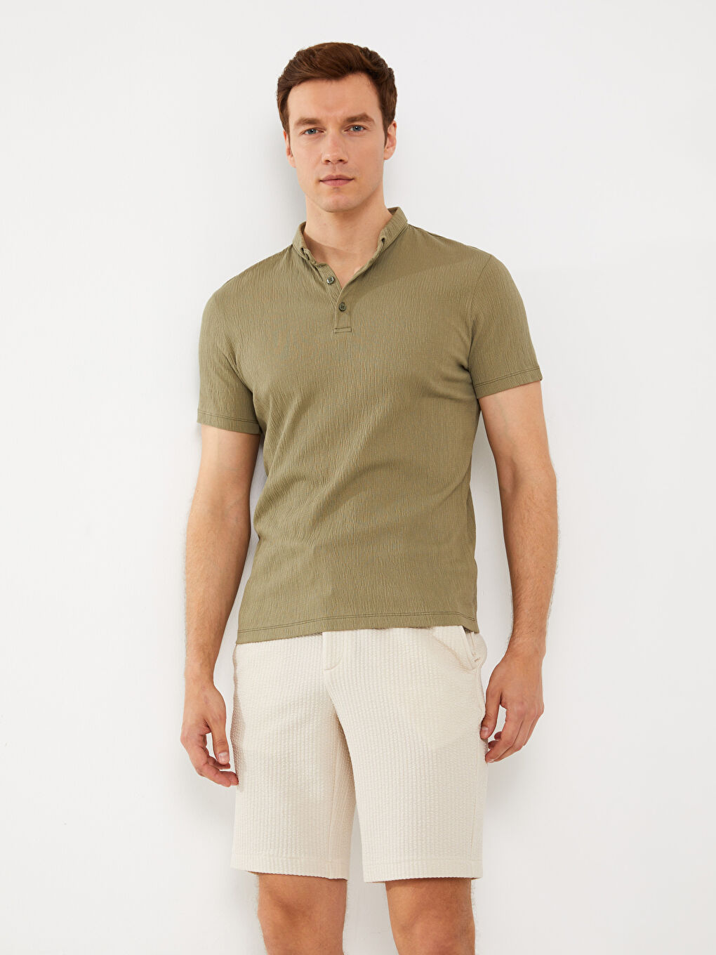 Slim Fit Binding Detail Men's Shorts -S3DB65Z8-GJF