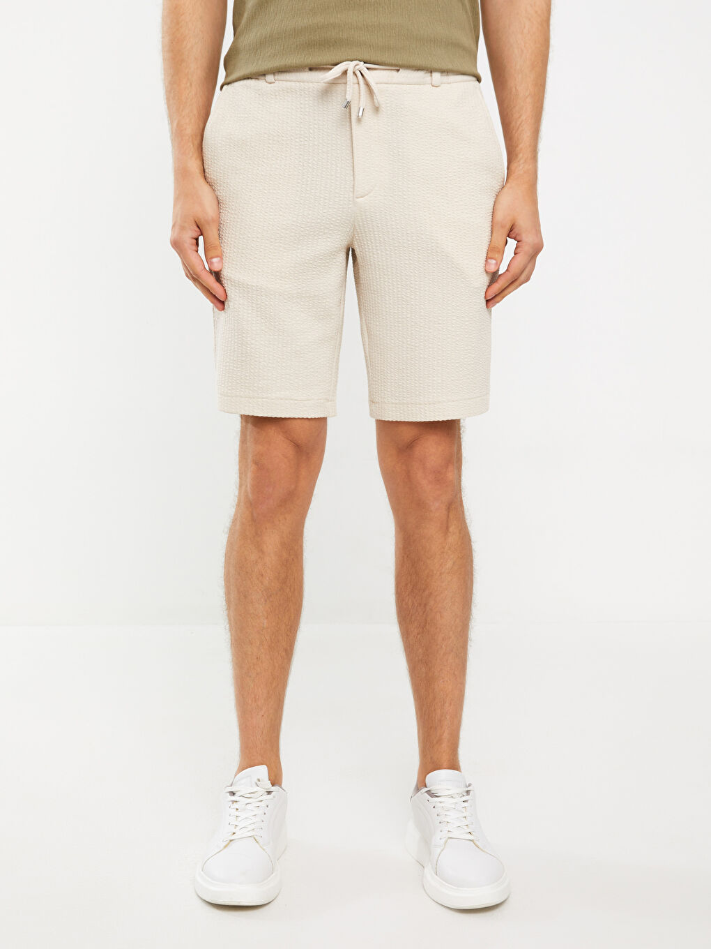 Slim Fit Binding Detail Men's Shorts -S3DB65Z8-GJF