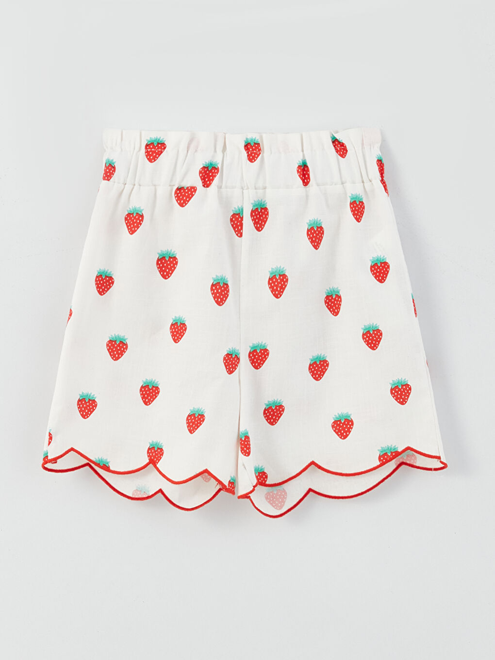 Қыздарға арналған дөңгелек жағалы принтті қысқа жең жинақ-2