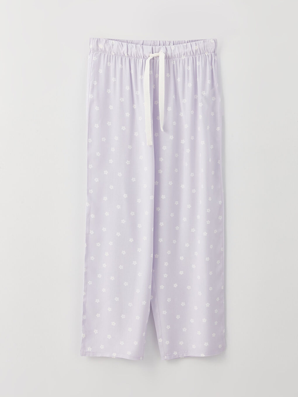 Lila Bisiklet Yaka Desenli Kadın Pijama Takımı-6